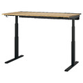 MITTZON Desk sit/stand, electric oak veneer/black, 160x80 cm