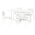 NORDEN / TEODORES Table and 4 chairs, white/white, 26/89/152 cm