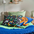 NATTHÄGER Duvet cover and pillowcase, green/crocodile, 150x200/50x60 cm