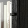 BILLY / OXBERG Bookcase w glass doors/ext unit, black oak effect, 40x30x237 cm
