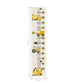 Wall Height Chart Height Measure 50-160cm | Construction Vehicles Yellow