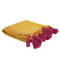 Throw Pompons 130x170 cm, yellow