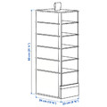 PURRPINGLA Hanging storage w 6 compartments, textile/beige, 22x34x80 cm