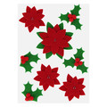 Self-Adhesive Felt Poinsettia Decorations, 8 pcs
