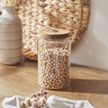 Elegant Glass Jar with Acacia Lid 17cm