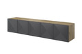 Wall-Mounted TV Cabinet Asha 200 cm, artisan/rivier stone mat