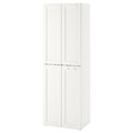 SMÅSTAD / PLATSA Wardrobe, white with frame, with 2 clothes rails, 60x40x180 cm