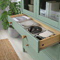 HEMNES Storage combination w doors/drawers, grey-green/light brown stained, 270x197 cm