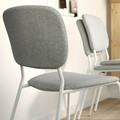VIHALS / VIHALS Table and 2 chairs, white/white Tibbleby beige-grey, 84/120x74 cm