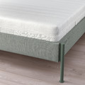 TÄLLÅSEN Upholstered bed frame with mattress, Kulsta grey-green/Åkrehamn firm, 160x200 cm