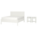 TONSTAD Bedroom furniture, set of 3, off-white, 140x200 cm
