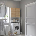 ENHET Storage combination for laundry, white/oak effect, 80x32x204 cm