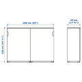 GALANT Cabinet with sliding doors, white, 160x120 cm