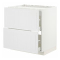 METOD / MAXIMERA Base cab f hob/2 fronts/2 drawers, white/Stensund white, 80x60 cm