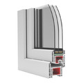 Casement/Tilt and Turn Window PVC Triple-Pane 1465 x 1435 mm, symmetrical, white