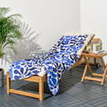 GULYXNE Beach towel, blue/floral pattern, 100x180 cm