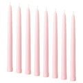 KLOKHET Unscented taper candle, light pink, 25 cm