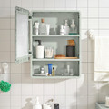 IVÖSJÖN Mirror cabinet with 1 door, green, 44x15x59 cm
