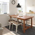 NORDVIKEN / NORRMANSÖ Table and 4 chairs, antique stain/beige acacia, 152/223x95 cm