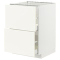 METOD / MAXIMERA Base cb 2 fronts/2 high drawers, white/Vallstena white, 60x60 cm