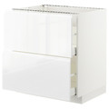 METOD / MAXIMERA Base cb 2 fronts/2 high drawers, white/Voxtorp high-gloss/white, 80x60 cm