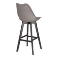 Bar Stool Norden, wood black high PP, dark grey