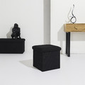 Folding Storage Pouffe Vels Atom, black