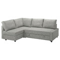 FRIHETEN Corner sofa-bed with storage, with extra back cushions/Faringe light grey