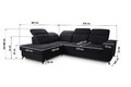 Corner Sofa-Bed Left Belavio L Dark Blue Monolith 77