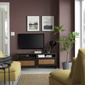 BESTÅ TV bench with drawers, black-brown/Studsviken/Stubbarp dark brown, 120x42x48 cm