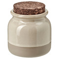 BRUGDHAJ Jar with lid, beige, 0.3 l