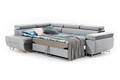 Corner Sofa-Bed Left Annabelle Monolith 84, grey