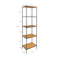 Shelving Unit Vita 5 Shelves, slim, oak