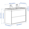 ÄNGSJÖN / ORRSJÖN Wash-stnd w drawers/wash-basin/taps, brown oak effect, 102x49x69 cm
