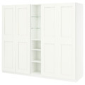 PAX / GRIMO Wardrobe combination, white white/white, 235x60x201 cm