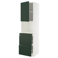 METOD / MAXIMERA Hi cab f micro combi w door/3 drwrs, white/Havstorp deep green, 60x60x220 cm