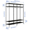 OMAR Shelving unit with clothes rail, galvanised, 186x50x201 cm