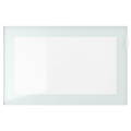 BESTÅ Wall-mounted cabinet combination, white Glassvik/white/light green clear glass, 120x42x38 cm