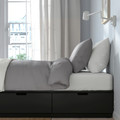 NORDLI Bed frame with storage and mattress, anthracite/Valevåg, 90x200 cm