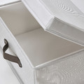 BLÄDDRARE Box with lid, grey, patterned, 35x50x15 cm