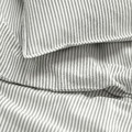 SOLFIBBLA Duvet cover and pillowcase, grey white/stripe, 150x200/50x60 cm