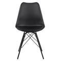 Chair Eris, 1pc, PP/faux leather, black/black