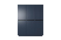 Wardrobe Nicole 150 cm, dark blue, black handles