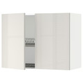 METOD Wall cabinet w dish drainer/2 doors, white/Ringhult light grey, 80x60 cm