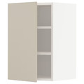 METOD Wall cabinet with shelves, white/Havstorp beige, 40x60 cm