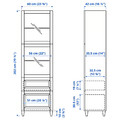 BESTÅ Storage combination w glass doors, white, Sutterviken/Kabbarp white clear glass, 60x42x202 cm