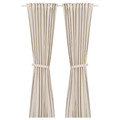 LENDA Curtains with tie-backs, 1 pair, off-white, 140x300 cm