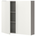 ENHET Wall cb w 2 shlvs/doors, grey, white, 80x15x75 cm