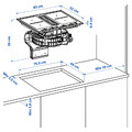 TÄCKNAN Induction hob/integrated extractor, IKEA 500 black, 83 cm
