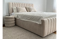 Upholstered Bed Frame with Storage Nicole 160x200, beige